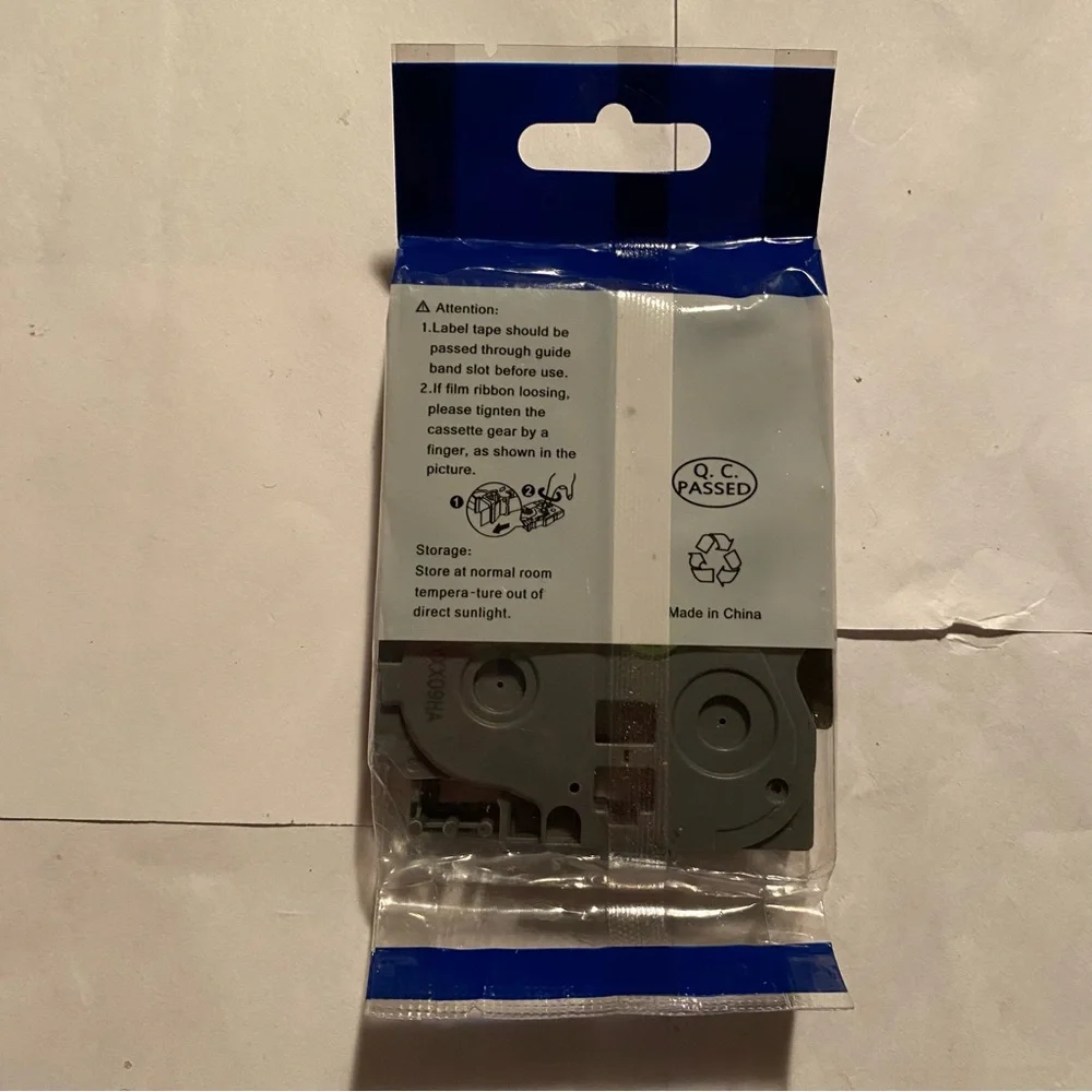 Label Tape Cassette Black on White 9mm Laminated Tape TZc-221